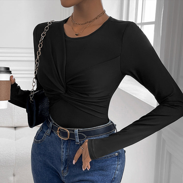 Damen figurbetontes Oberteil mit twist Design Drune