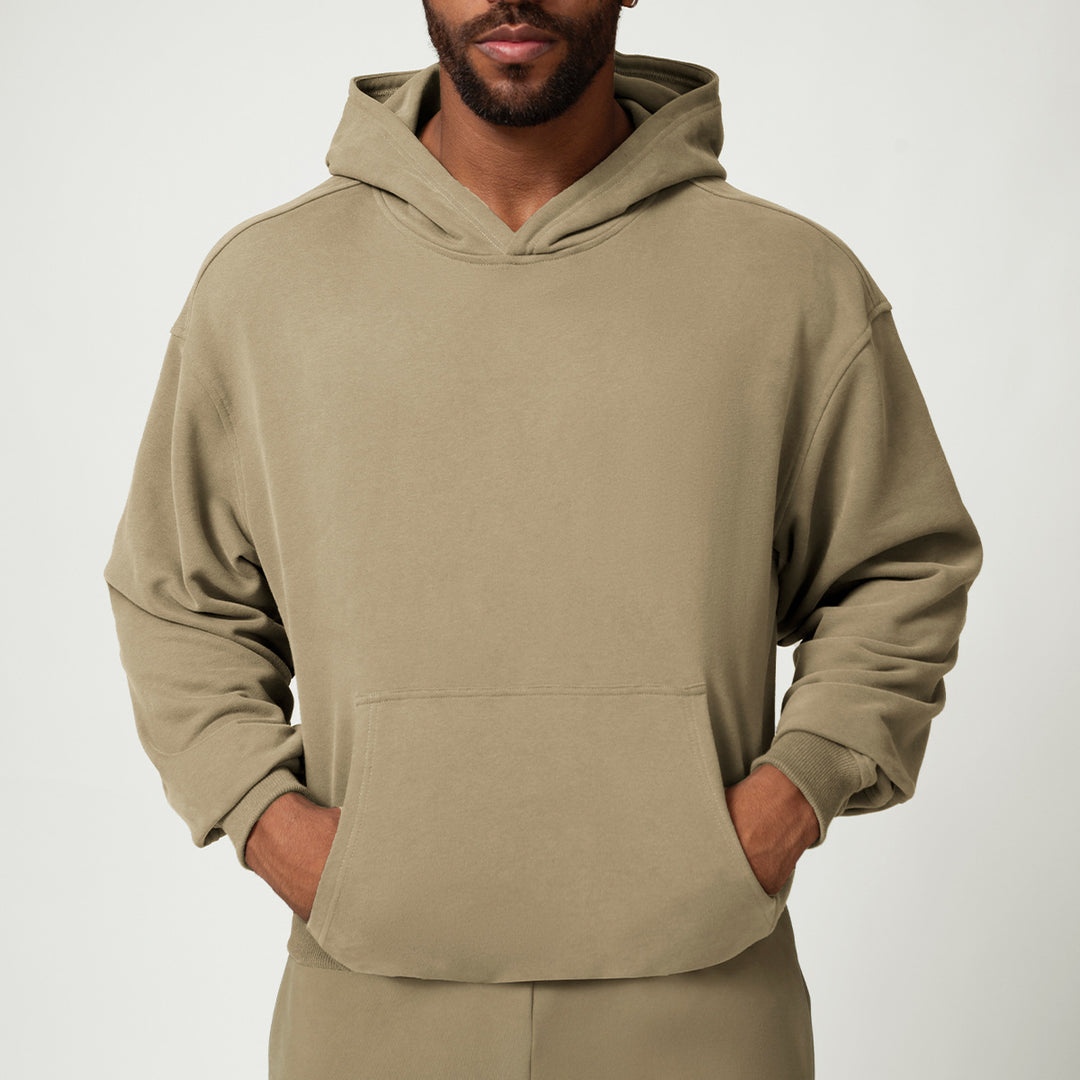 Herren Kapuzenpullover mit weichem Fleece-Futter und geräumiger Tasche Drune