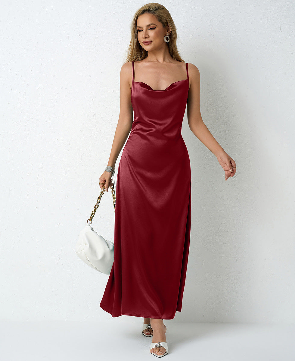 Damen Elegantes Maxikleid mit schicker Neckholder-Optik Drune