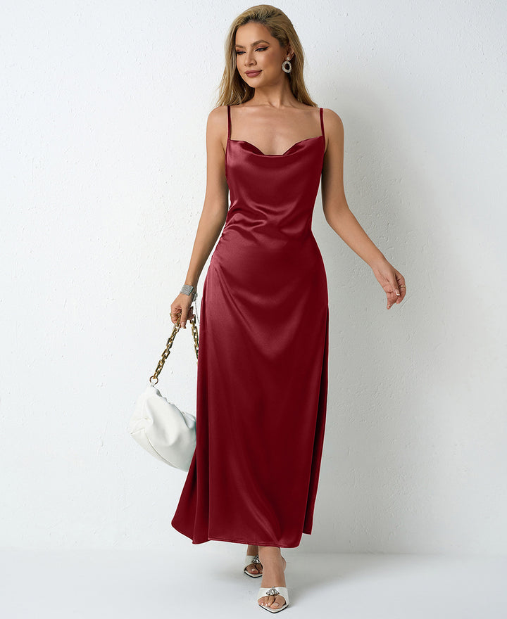 Damen Elegantes Maxikleid mit schicker Neckholder-Optik Drune
