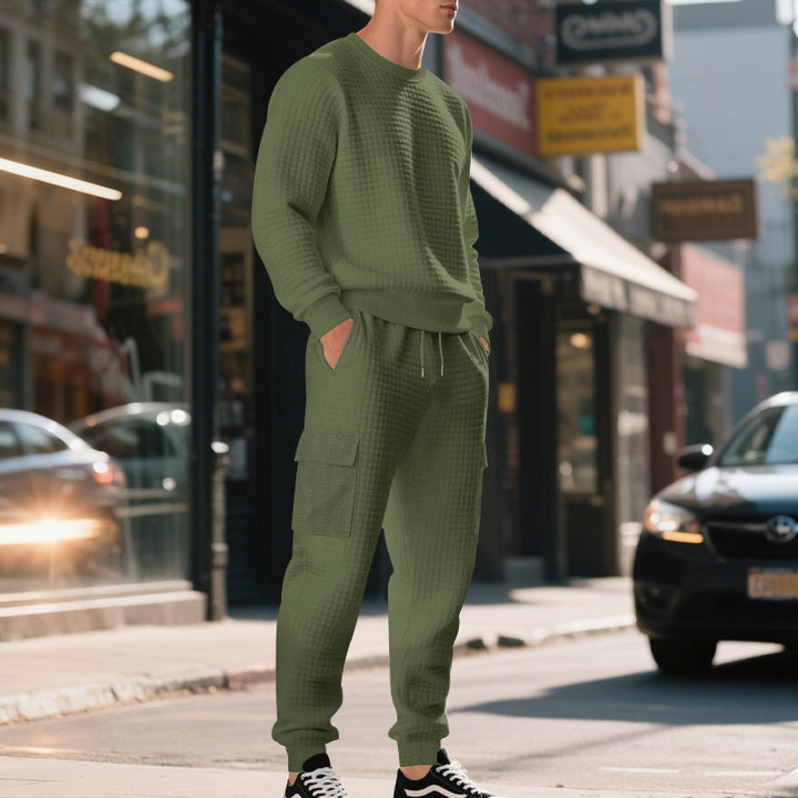 Herren lässiges Sweatshirt und Cargohose Set Drune