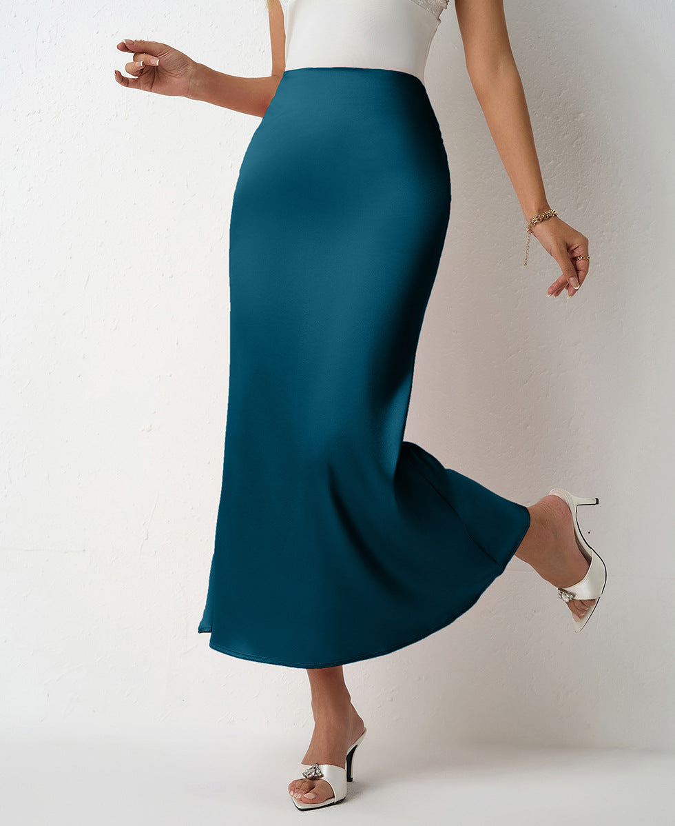 Damen Eleganter Maxirock mit fließendem Schnitt und hohem Bund Drune
