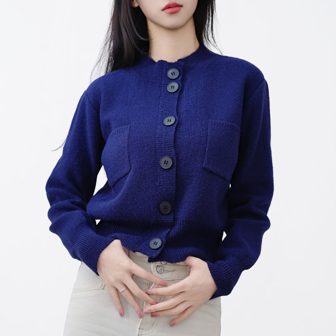 Damen Strickcardigan mit Knopfdetails und aufgesetzter Tasche Drune