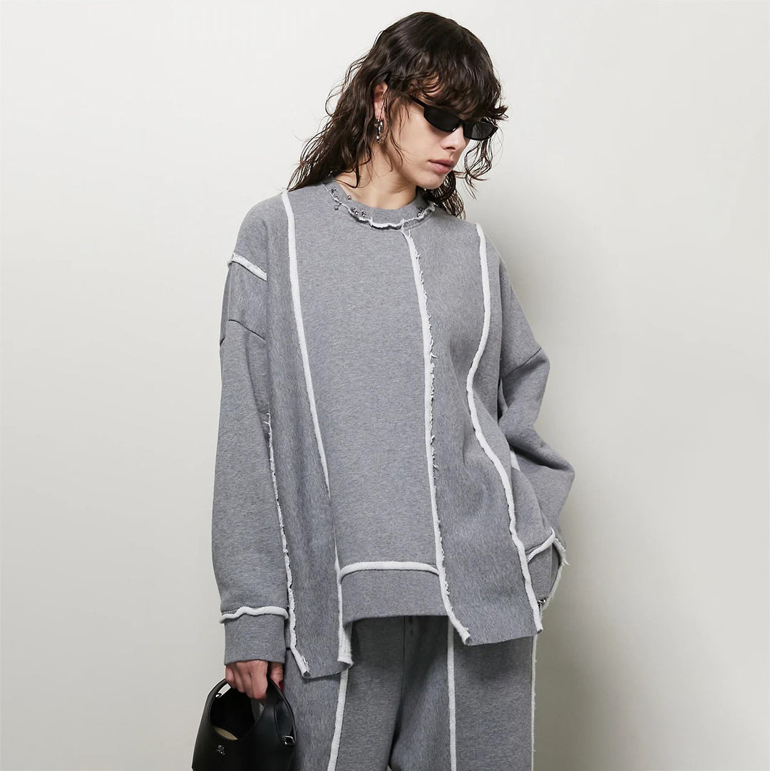 Damen Oversized Sweatshirt mit lässigem Schnitt und trendigen Designelementen Drune