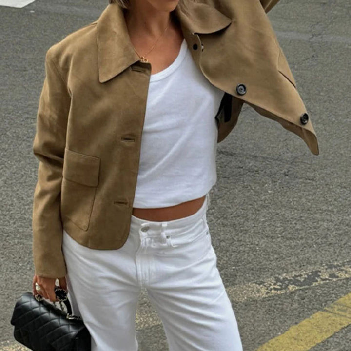 Damen Kurzjacke aus hochwertigem Wildlederimitat Drune