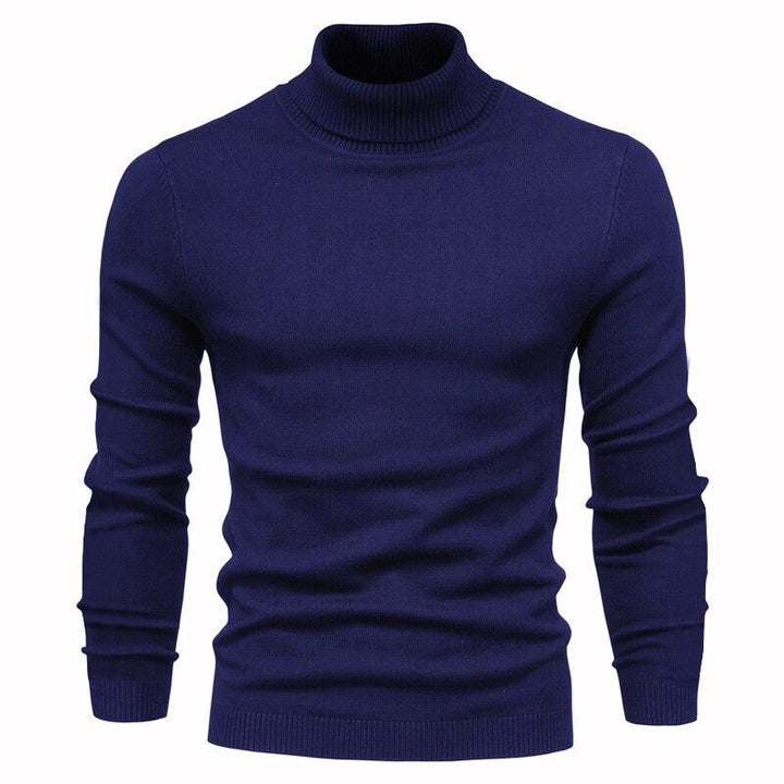 Herren nan schmal geschnittener Rollkragenpullover aus Merino-Baumwollmix mit hohem Kragen Drune