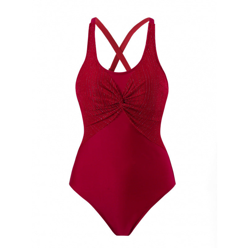 Damen Einteiler Badeanzug mit elegantem Wickeldesign Drune