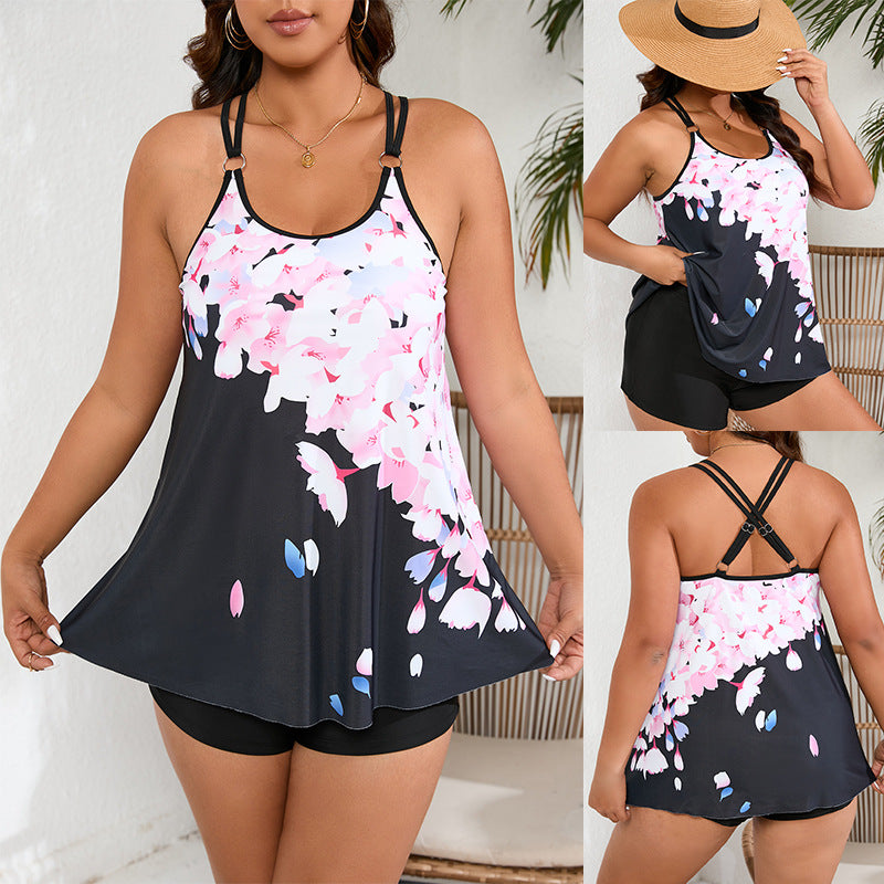 Damen Tankini-Oberteil mit floralem Design und schmeichelndem Schnitt Drune
