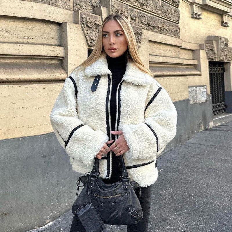 Damen Fleecejacke mit hohem Kragen Drune