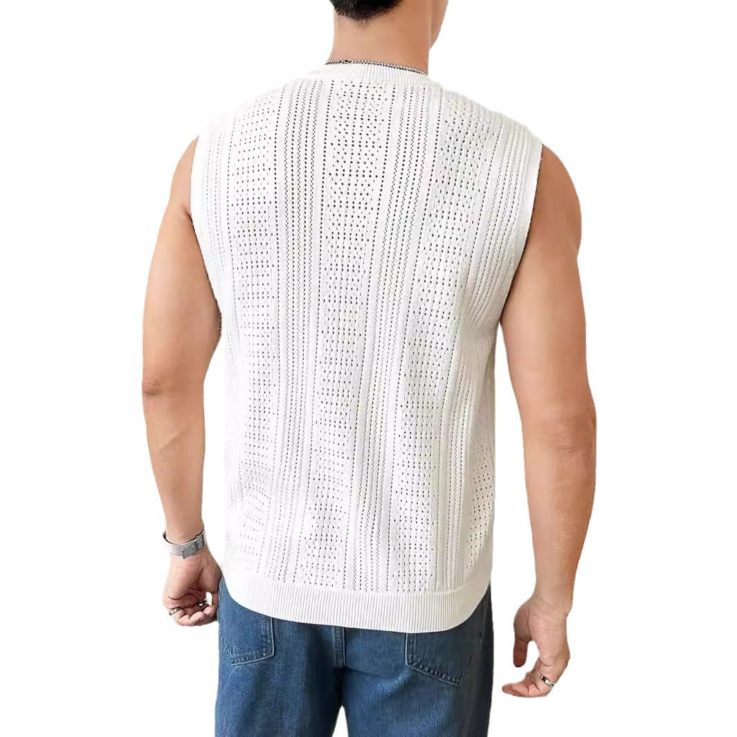 Herren Strickoberteil mit luftiger Lochmusterstruktur Drune