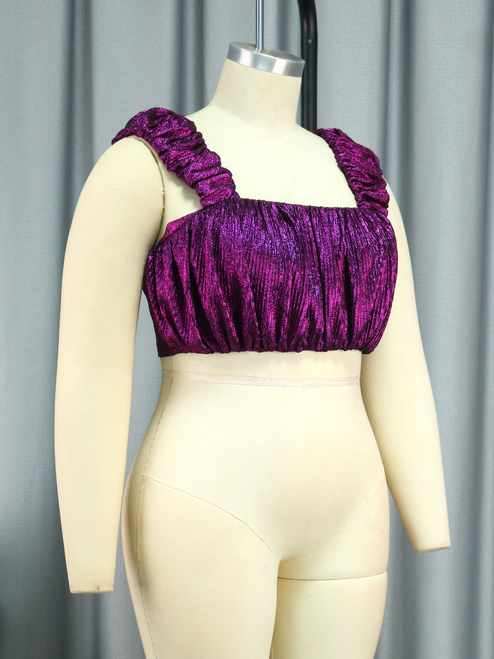 Damen Glitzerndes Bustier mit Rüschendetails Drune