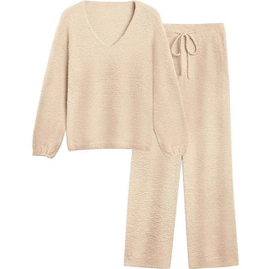 Damen gemütliches Lounge-Set aus weich strukturiertem Material Drune
