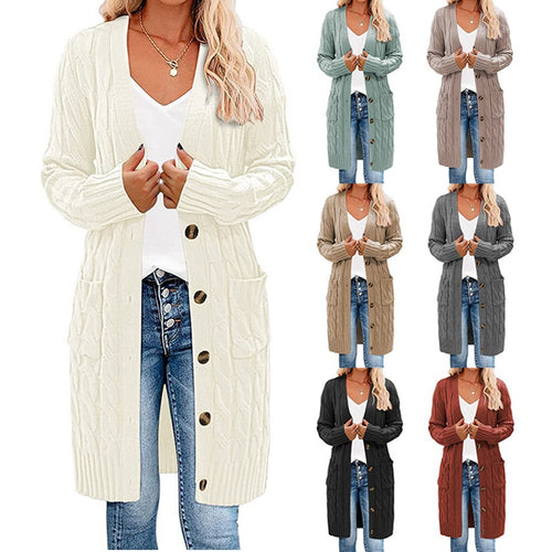 Damen Strickjacke mit Kabelmuster und Taschen Drune