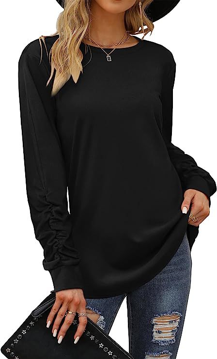Damen lässiges Langarmshirt aus weichem Baumwollmix Drune