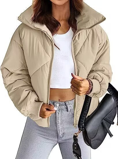 Damen Wärmeisolierte Steppjacke mit hohem Kragen und elastischen Bündchen Drune