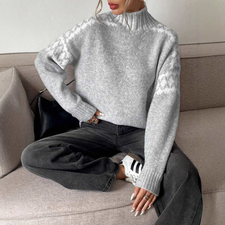 Damen kuscheliger Rollkragenpullover mit modischem Strukturmuster Drune