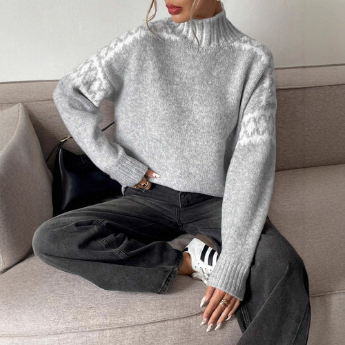 Damen kuscheliger Rollkragenpullover mit modischem Strukturmuster Drune