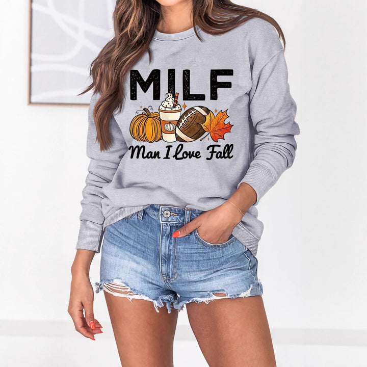Damen Sweatshirt mit herbstlichem Essenzen-Motiv und inspirierendem Schriftzug Drune