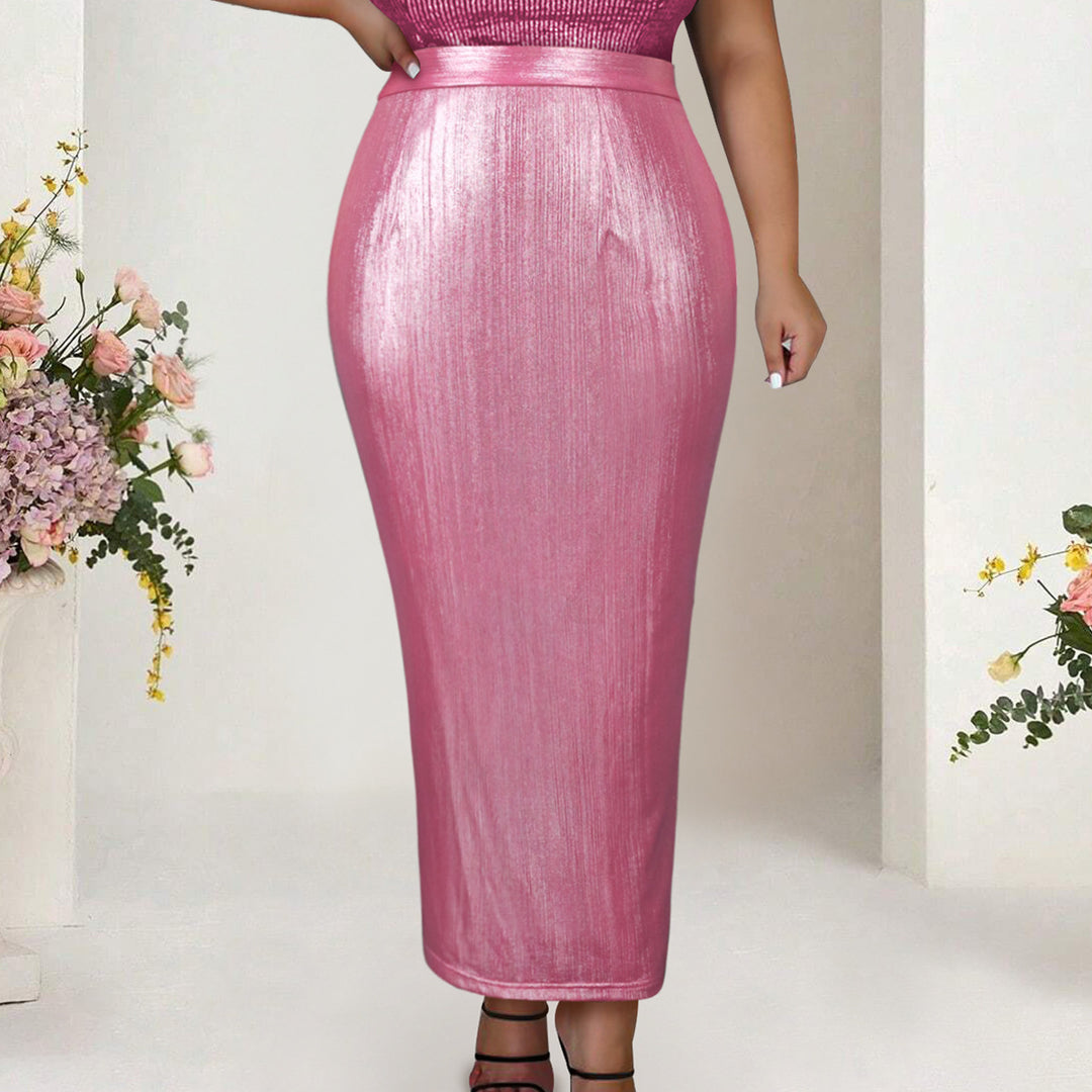Damen Eleganter Pailletten-Midi-Rock Drune