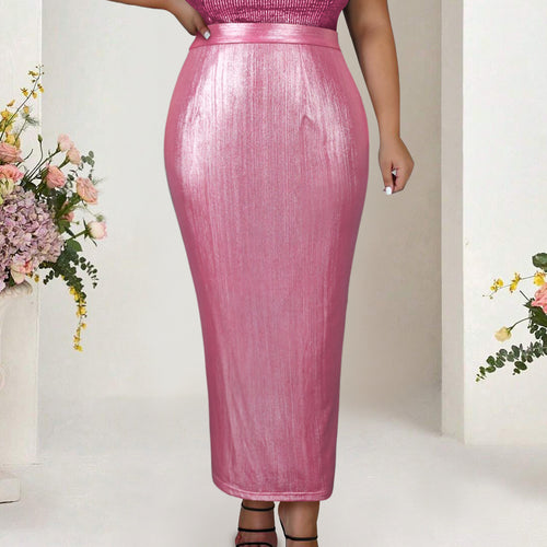 Damen Eleganter Pailletten-Midi-Rock Drune