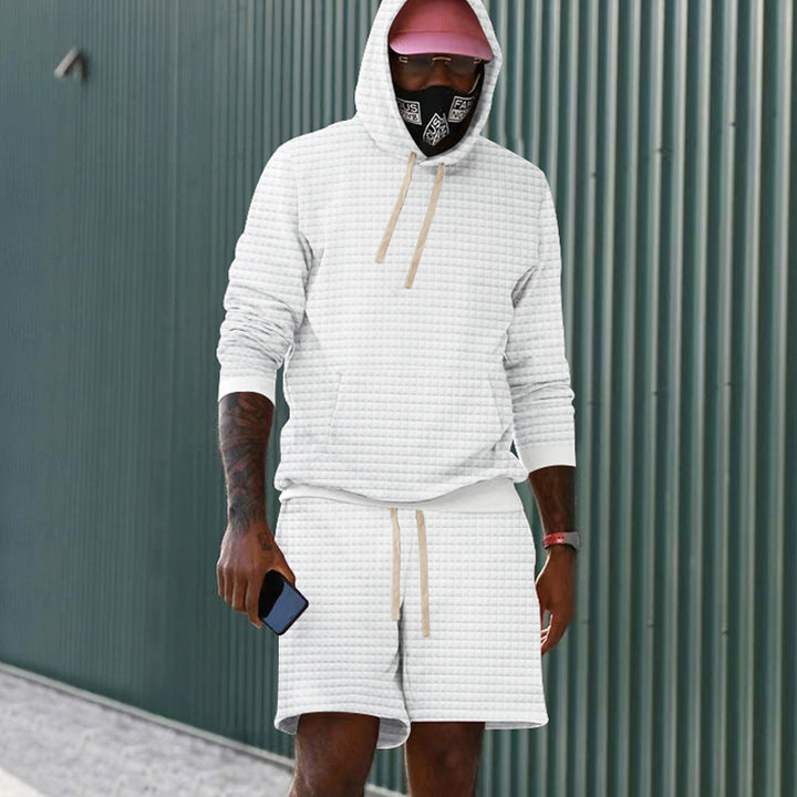 Herren lässiger Kapuzenpullover und Shorts Set aus atmungsaktivem Material Drune
