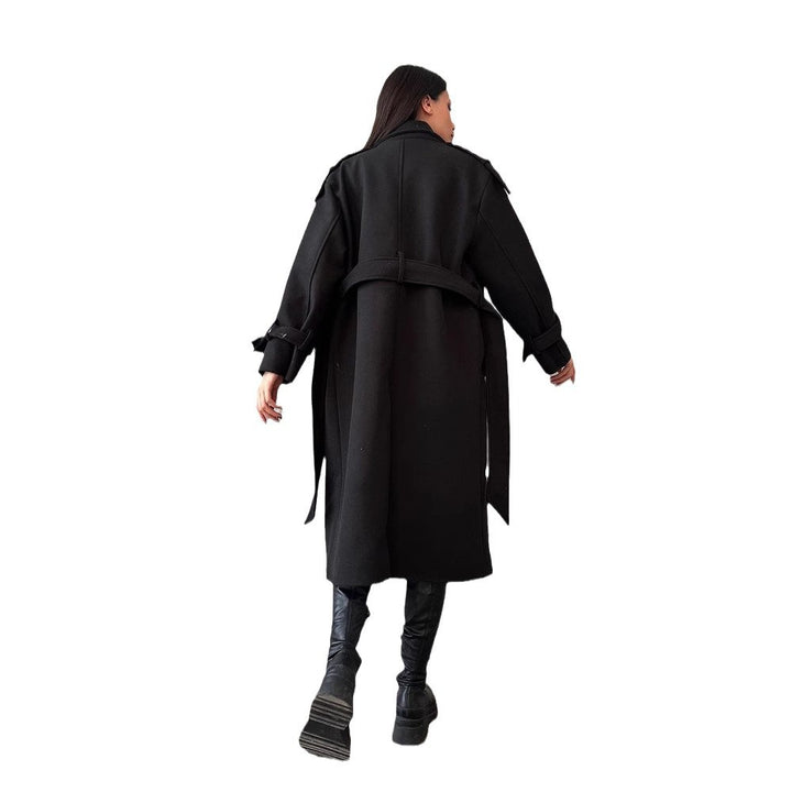 Damen Modischer Trenchcoat mit eleganten Details und doppelt geknöpfter Front Drune