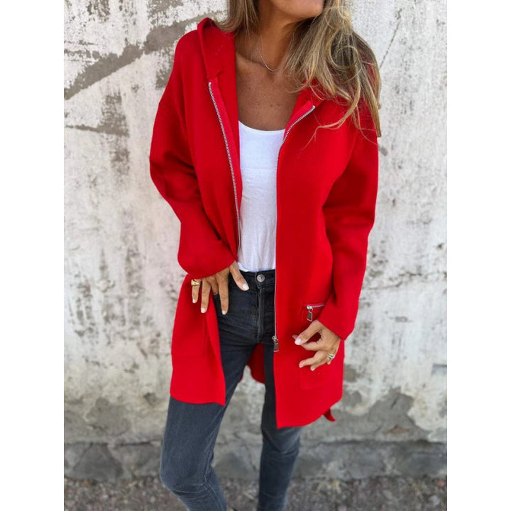 Damen eleganter Jacke mit Reißverschluss und Taschen Drune