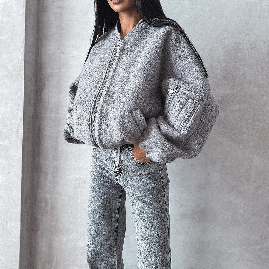 Damen kuschelige Fleecejacke mit innovativem Schnitt Drune