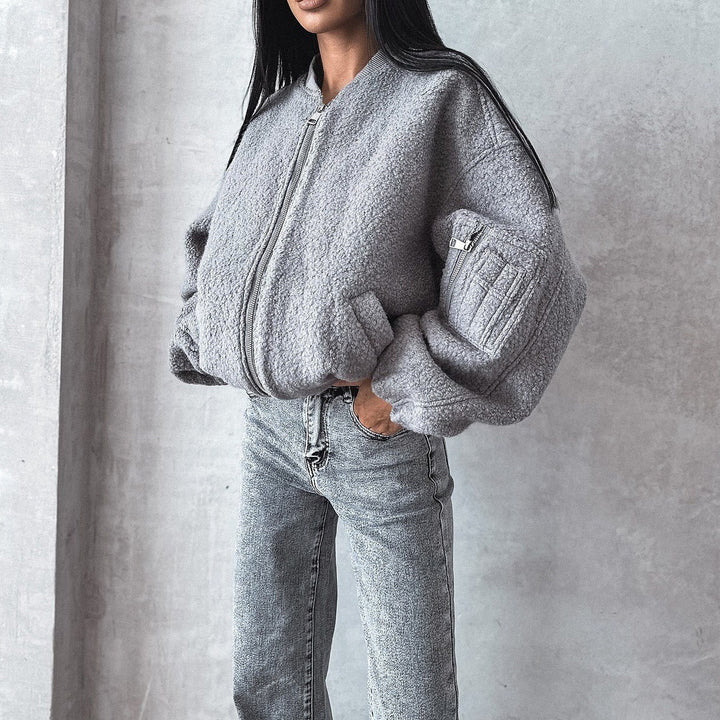 Damen kuschelige Fleecejacke mit innovativem Schnitt Drune