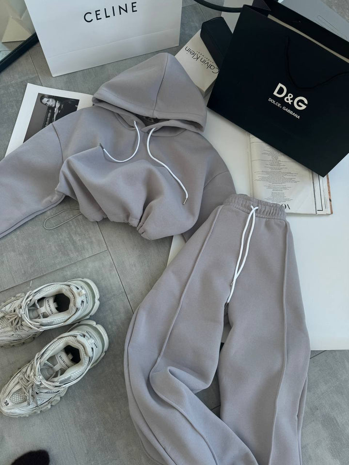 Damen sportliches und bequemes Hoodie-Set mit Gummizug Drune