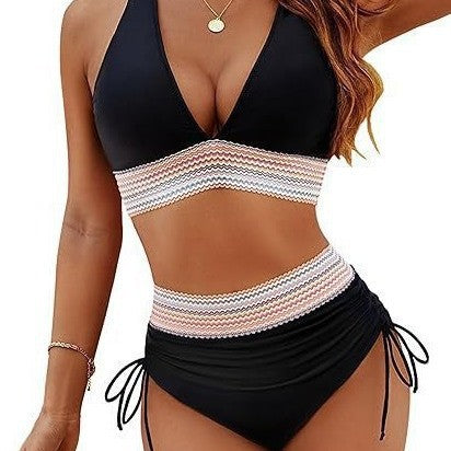 Damen Hochgeschnittener Bikini mit verstellbarem Bund Drune