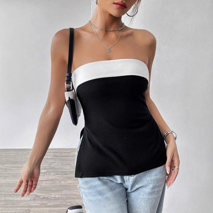 Damen Bandeau-Top mit eleganten Farbblockdesign Drune