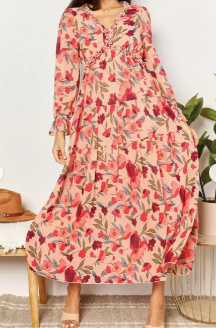 Damen Maxikleid mit floralen Mustern Drune