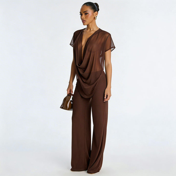 Damen Elegantes Oversized-Outfit aus fließendem Material Drune