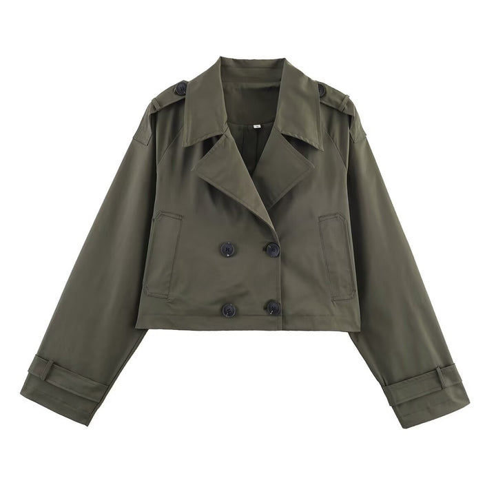 Damen modische kurze Trenchcoatjacke Drune