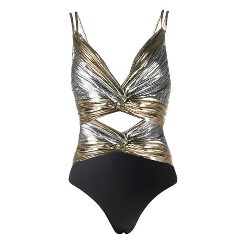 Damen Einteiliger Badeanzug mit elegantem Rüschendesign und asymmetrischem Schnitt Drune