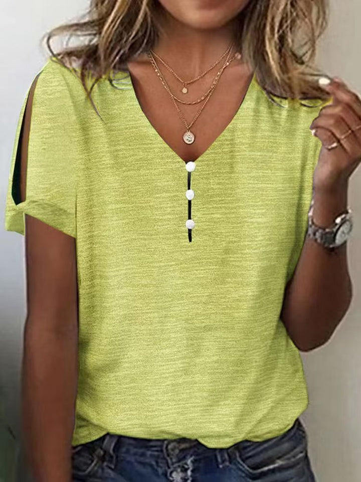 Damen Glitzernde V-Pullover Bluse Drune