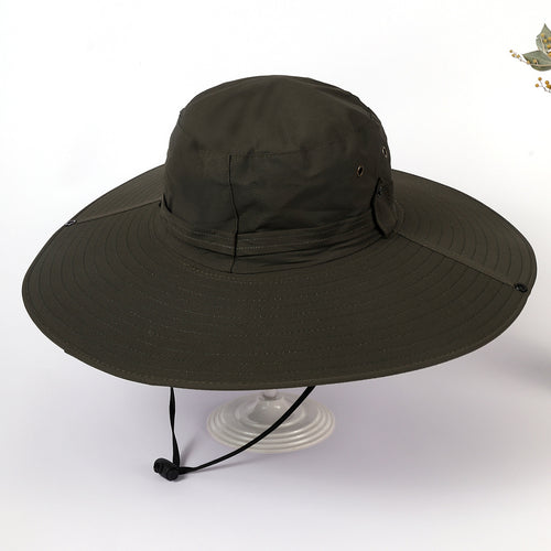 Damen Sonnenhut mit breiter Krempe und verstellbarem Kinnband Drune