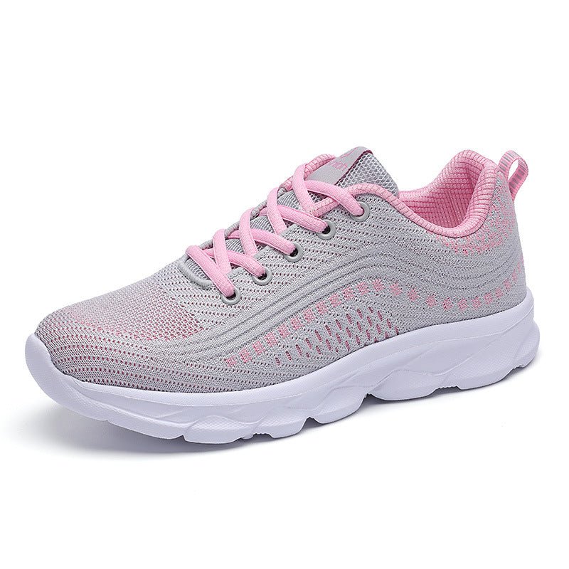 Damen nan ultraleichter Komfort-Gehsneaker für Alltag und Freizeit mit nahtlosem Strickobermaterial, reaktionsfreudiger Luftkissen-Zwischensohle und gepolstertem Fersenkragen Drune