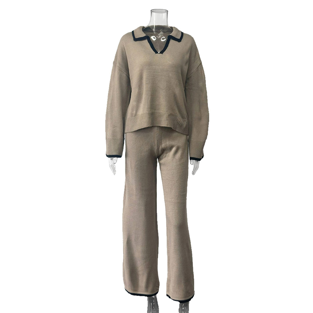 Damen Großer Strickpullover und lässige Pants Kombination Drune