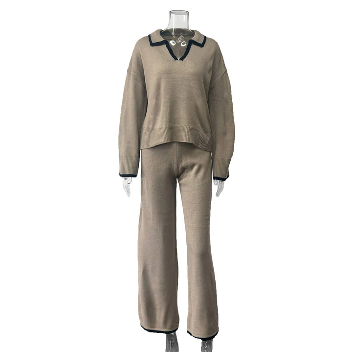 Damen Großer Strickpullover und lässige Pants Kombination Drune