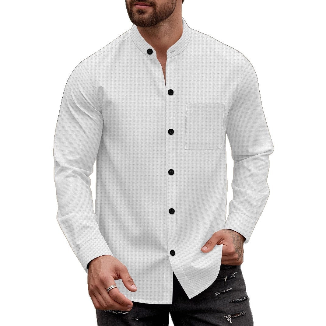 Herren Elegantes Hemd mit Stehkragen Drune