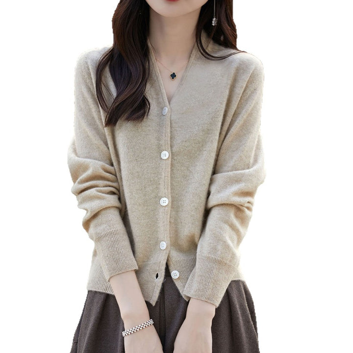 Damen modischer Cardigan mit Knopfverschluss und luxuriösem Material Drune