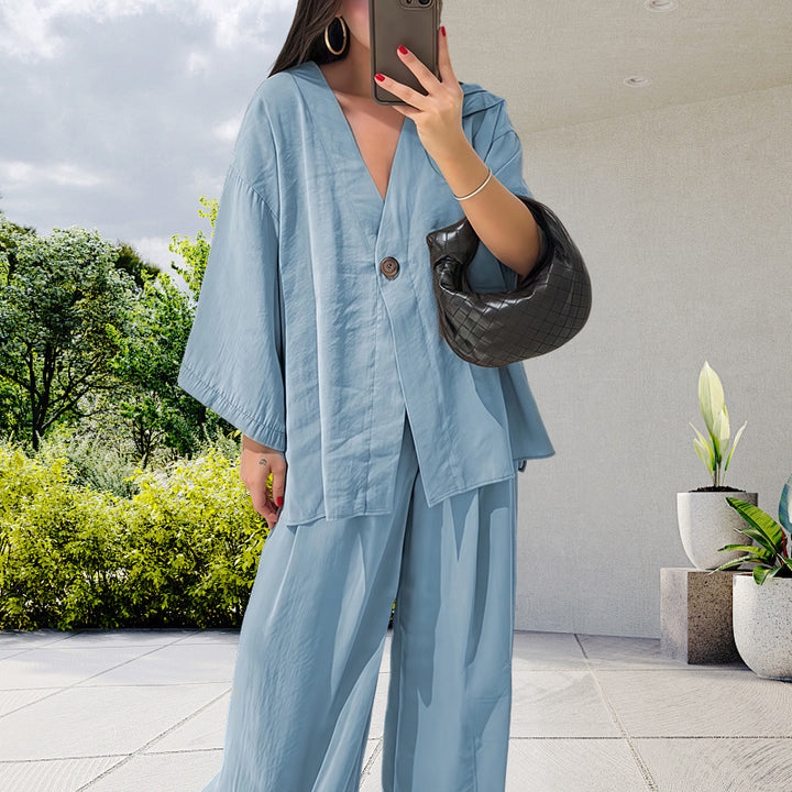 Damen Elegante Kimono-Jacke mit weiten Ärmeln und lockerer Passform Drune