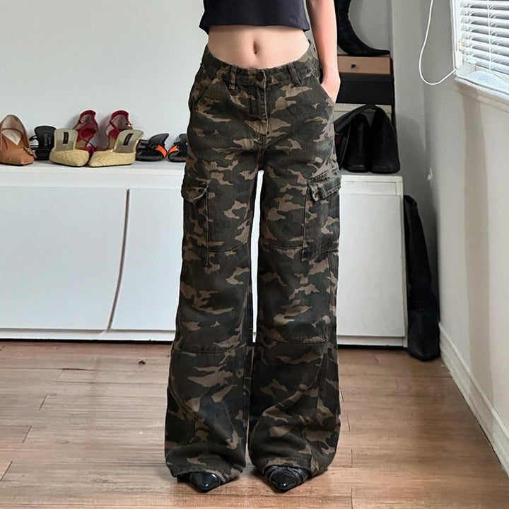 Damen Cargo-Hose mit weitem Schnitt und praktischen Seitentaschen Drune