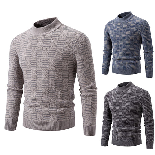 Herren Strickpullover mit strukturiertem Design und hohem Kragen Drune