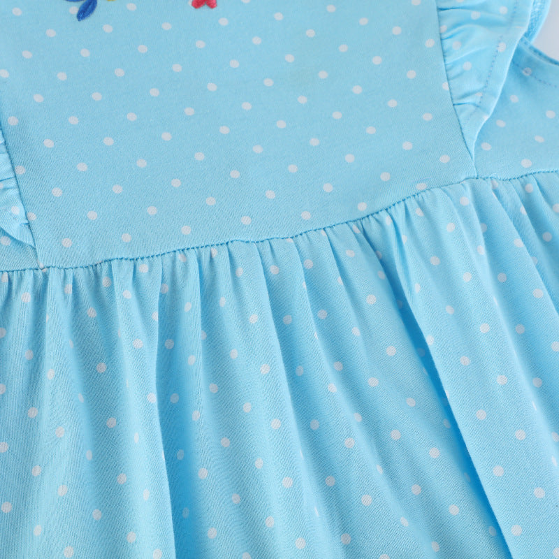 Mädchen Baumwollkleid mit niedlichen Meerjungfrauenapplikationen Drune