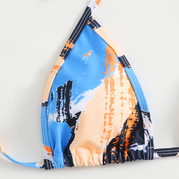 Damen Triangel-Bikini mit verstellbaren Trägern und modernem Farbspiel Drune