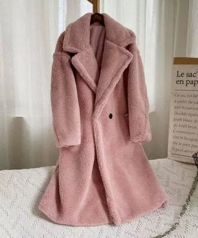 Damen gemütlicher oversized Wintermantel mit weichem Teddyfell Drune