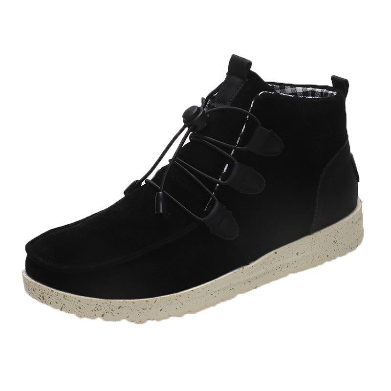 Herren nan lässige Wildleder-Stiefelette mit Mokassinspitze elastischem Kordelzug und dämpfender Leichtsohle Drune